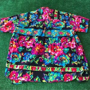 Venezia Vitale Vintage Floral Shirt Top Blouse Women’s Size 14/16